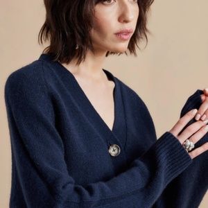 La Ligne Navy Cashmere Cardigan